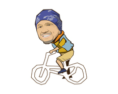 自転車に乗る火野さんのイラスト