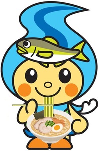 なかちゃんがラーメンを食べているイラスト