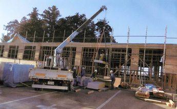 工事中の馬頭むらおこしセンター新店舗の写真