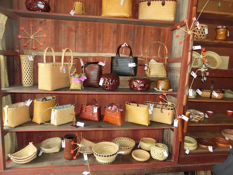 竹工芸の展示の写真