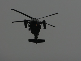 ヘリコプターの飛行展示の写真