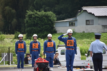 小型ポンプ操法の開始時の写真