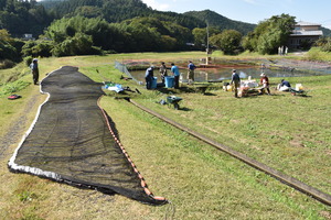 ホンモロコ水揚げに使う網の写真 ホンモロコ水揚げに使う網の写真