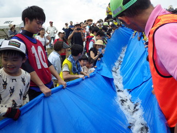 魚の放流の様子の写真2